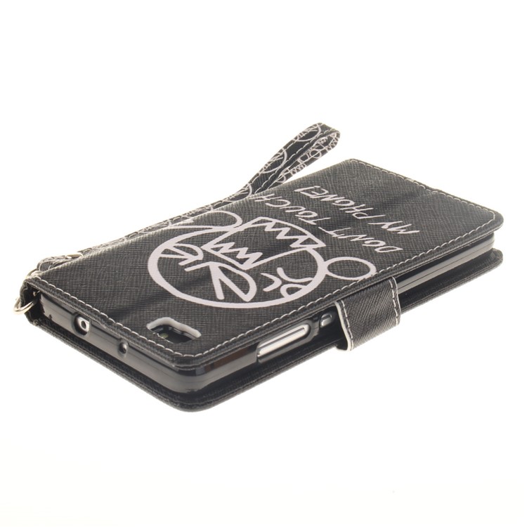 Wallet Stand Leather Cover for Huawei Ascend P8 Lite with Wrist Strap - Shouting Face-5