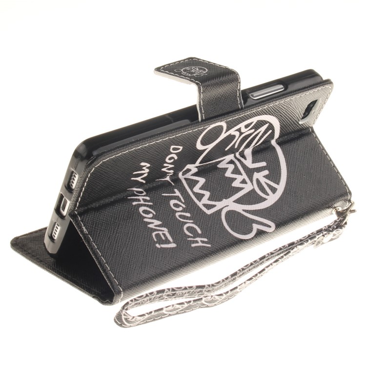 Wallet Stand Leather Cover for Huawei Ascend P8 Lite with Wrist Strap - Shouting Face-7
