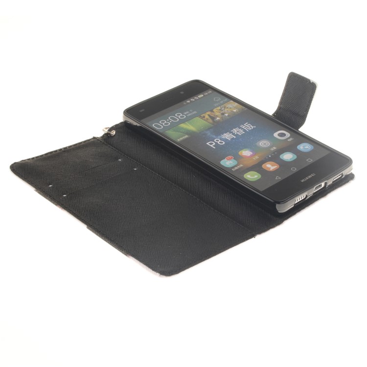 Wallet Stand Leather Cover for Huawei Ascend P8 Lite with Wrist Strap - Shouting Face-8