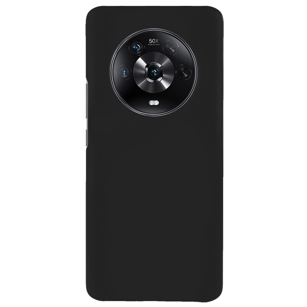 For Honor Magic4 Glossy Surface Rubberized Finish Hard PC Back Case Anti-drop Phone Cover - Black-1