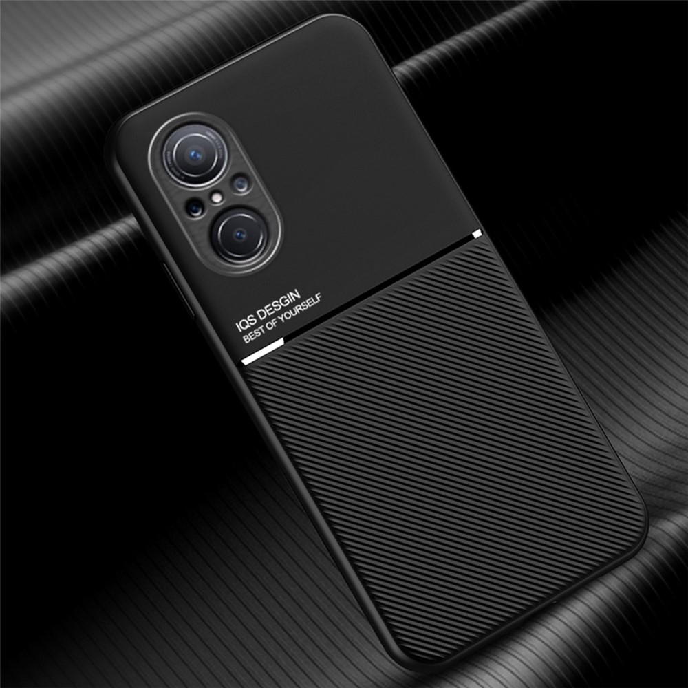 For Huawei nova 9 SE Imprinted PU Leather + TPU Hybrid Case Shockproof Phone Cover with Built-in Metal Sheet - Black-4