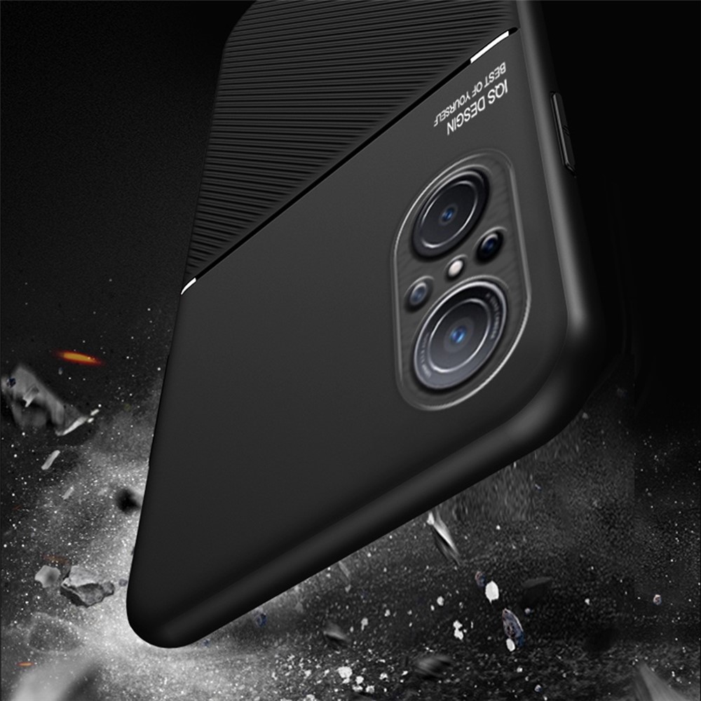 For Huawei nova 9 SE Imprinted PU Leather + TPU Hybrid Case Shockproof Phone Cover with Built-in Metal Sheet - Black-5