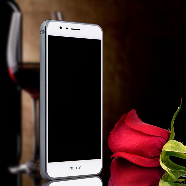 Sliding Metal Frame Plastic Phone Case for Huawei Honor 8 - Grey-2