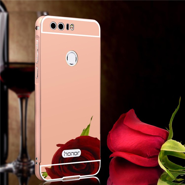 Sliding Metal Frame PC Case for Huawei Honor 8 - Rose Gold-1