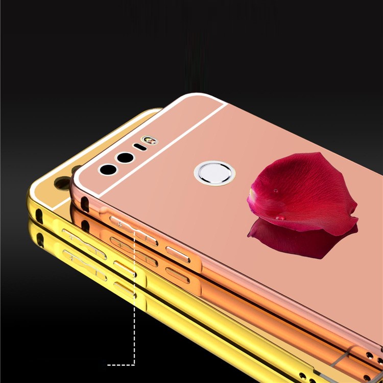 Sliding Metal Frame PC Case for Huawei Honor 8 - Rose Gold-7