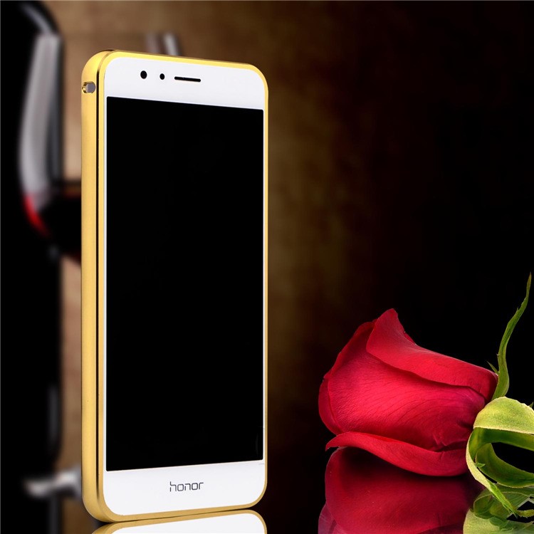 Sliding Metal Frame Plastic Case Cover for Huawei Honor 8 - Gold-2