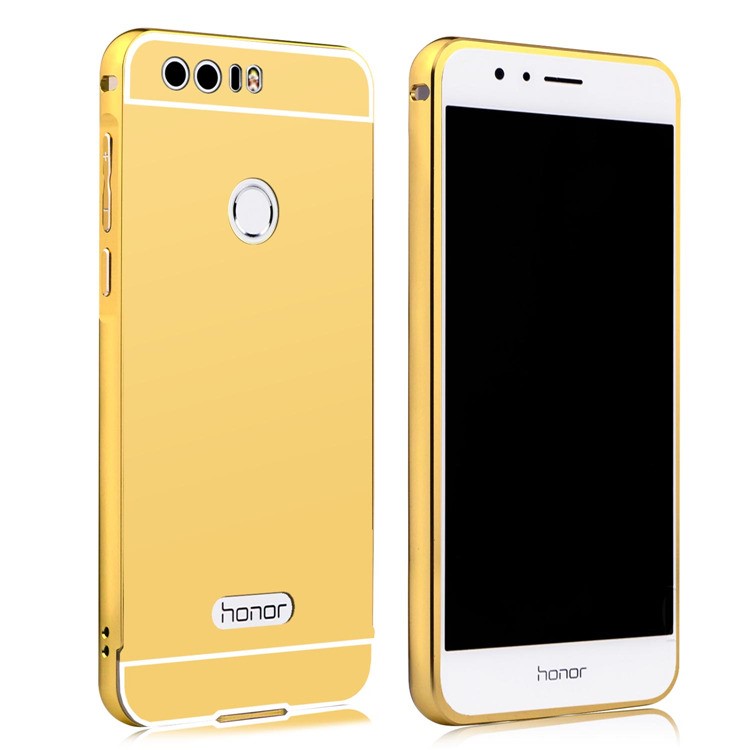 Sliding Metal Frame Plastic Case Cover for Huawei Honor 8 - Gold-3