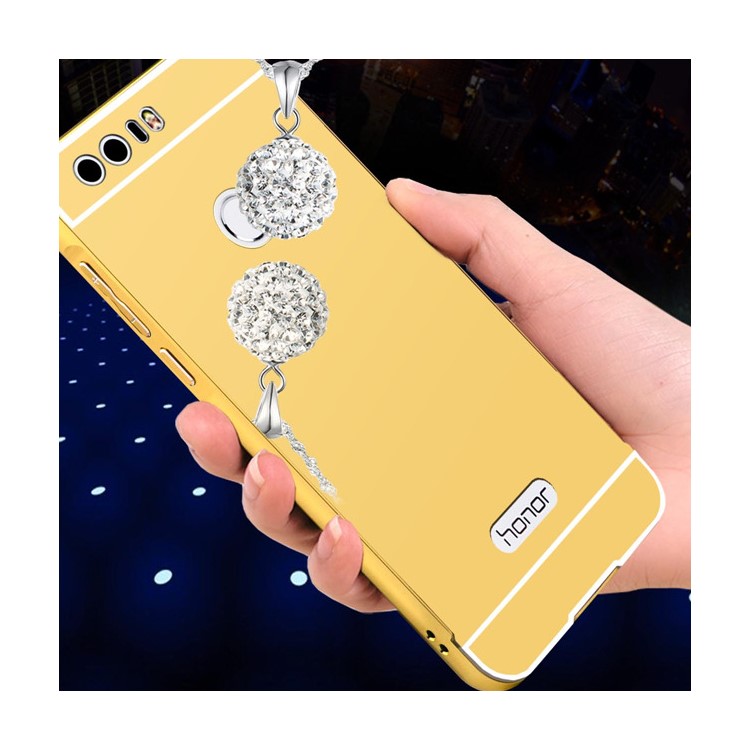 Sliding Metal Frame Plastic Case Cover for Huawei Honor 8 - Gold-5