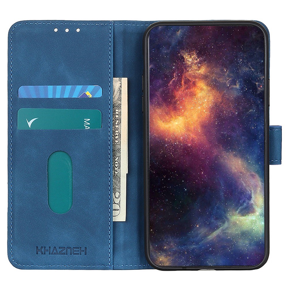 KHAZNEH For Honor X7/Play 30 Plus PU Leather+TPU Dual-layer Protection Cover Retro Texture Stand Wallet Magnetic Phone Case - Blue-2