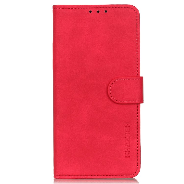 KHAZNEH For Honor Magic4 Pro 5G PU Leather+TPU Anti-fall Protector Magnetic Retro Texture Stand Wallet Phone Case - Red-6