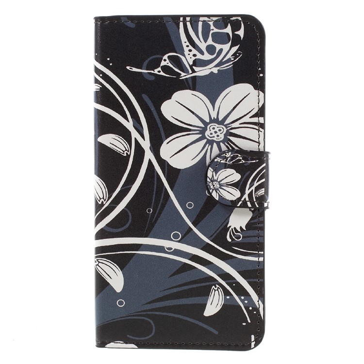 Wallet Leather Stand Case for Huawei Honor 5C / GT3 - White Flowers-3
