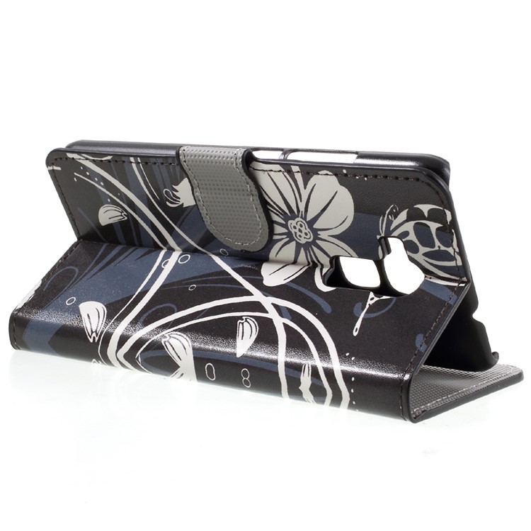 Wallet Leather Stand Case for Huawei Honor 5C / GT3 - White Flowers-5