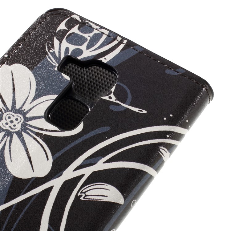 Wallet Leather Stand Case for Huawei Honor 5C / GT3 - White Flowers-8