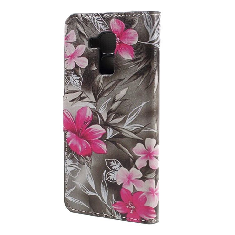 PU Leather Card Holder Case for Huawei Honor 5C / GT3 - Vivid Flowers-2