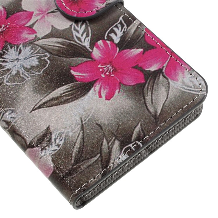 PU Leather Card Holder Case for Huawei Honor 5C / GT3 - Vivid Flowers-7