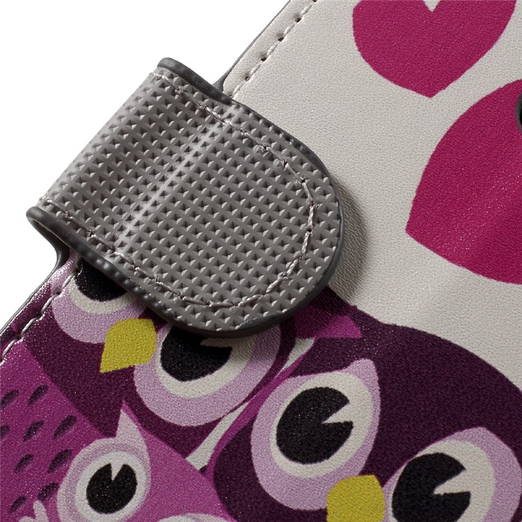 Leather Stand Case with Card Slots for Huawei Honor 5C / GT3 - Hearts and Owls-10