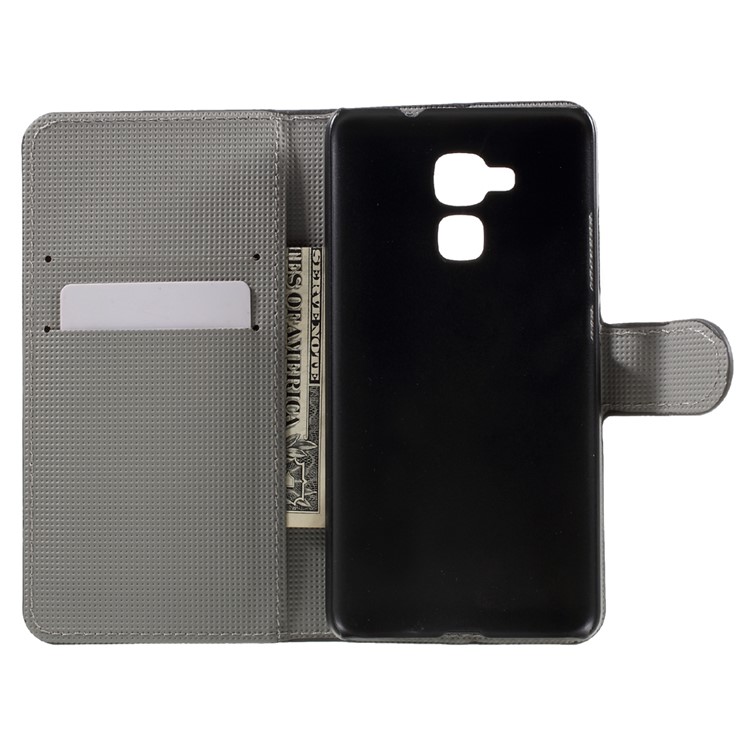Leather Stand Case with Card Slots for Huawei Honor 5C / GT3 - Hearts and Owls-6