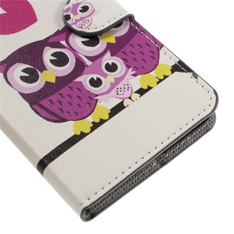 Leather Stand Case with Card Slots for Huawei Honor 5C / GT3 - Hearts and Owls-7