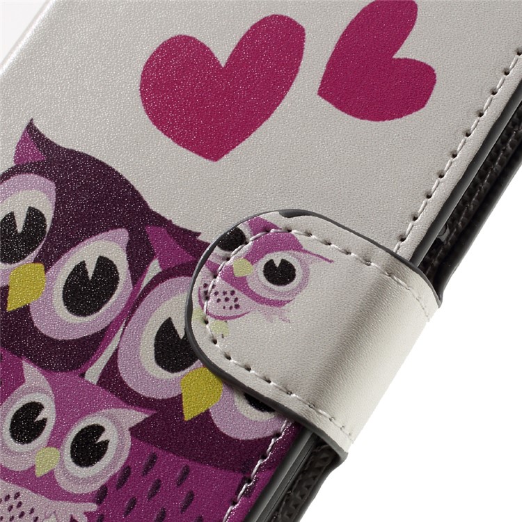 Leather Stand Case with Card Slots for Huawei Honor 5C / GT3 - Hearts and Owls-9