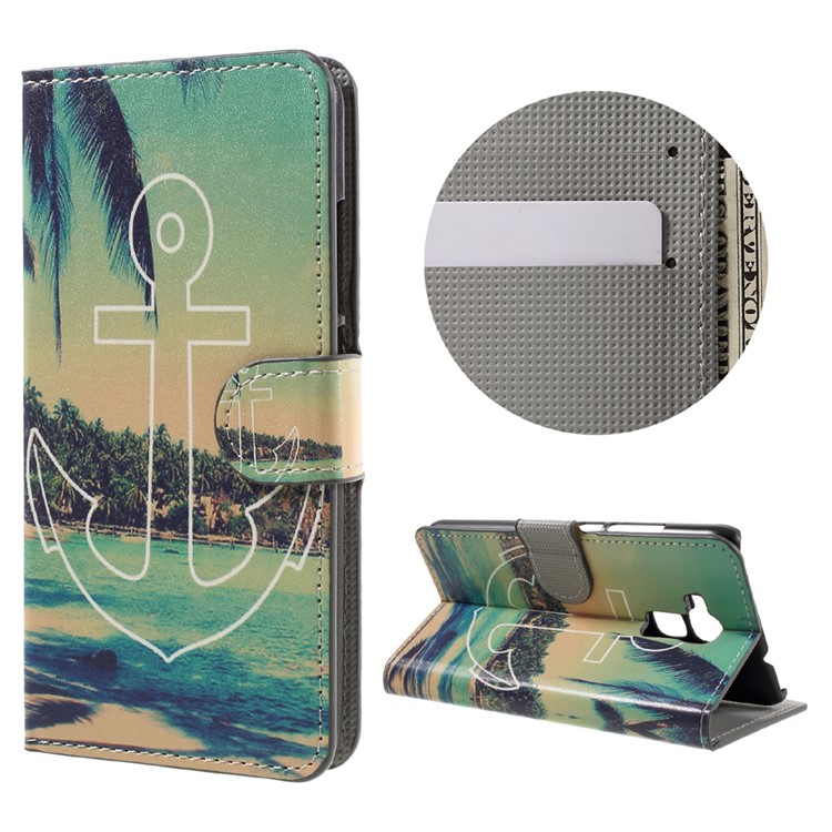 Phone Wallet Leather Stand Case for Huawei Honor 5C / GT3 - Anchor Pattern-1