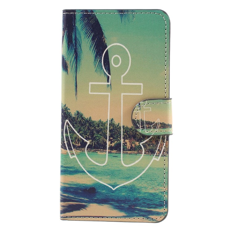 Phone Wallet Leather Stand Case for Huawei Honor 5C / GT3 - Anchor Pattern-3