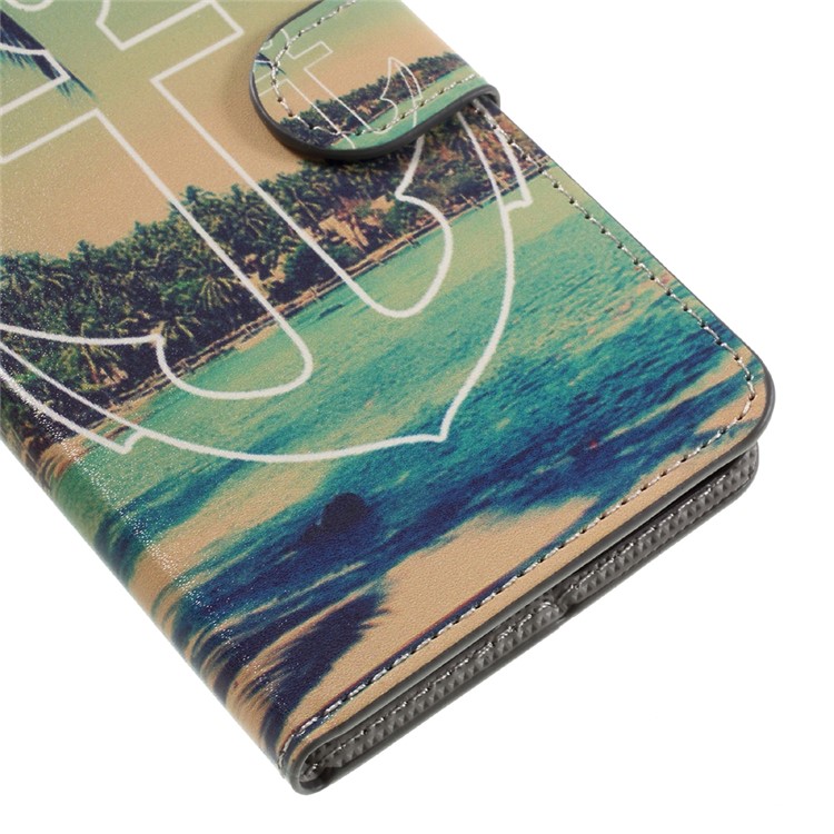 Phone Wallet Leather Stand Case for Huawei Honor 5C / GT3 - Anchor Pattern-7