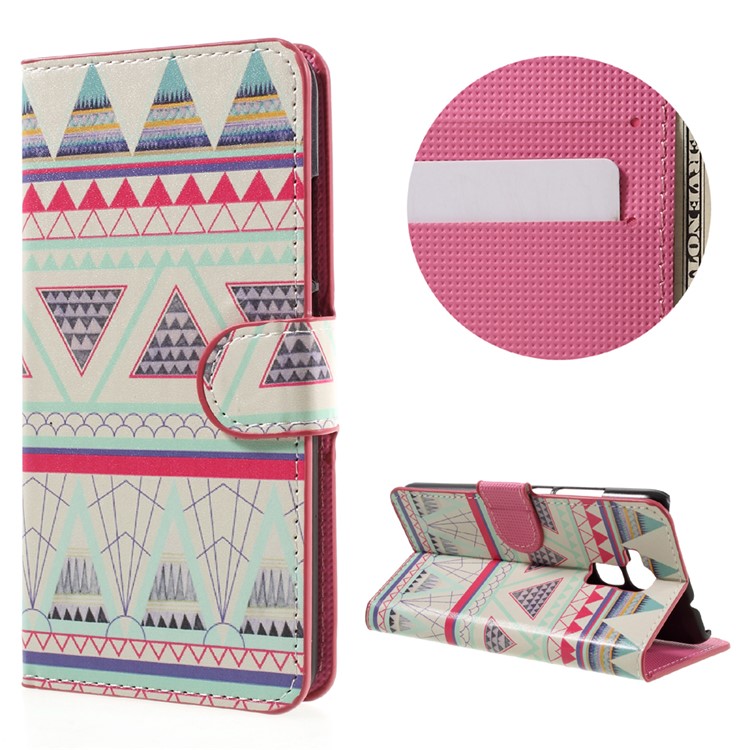 Leather Wallet Stand Case for Huawei Honor 5C / GT3 - Geometric Pattern-1