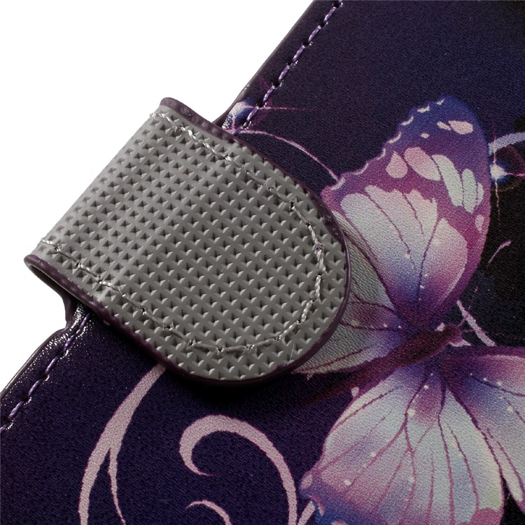 For Huawei Honor 5C / GT3 Wallet Leather Stand Case - Purple Butterflies-10