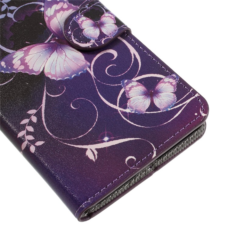 For Huawei Honor 5C / GT3 Wallet Leather Stand Case - Purple Butterflies-7