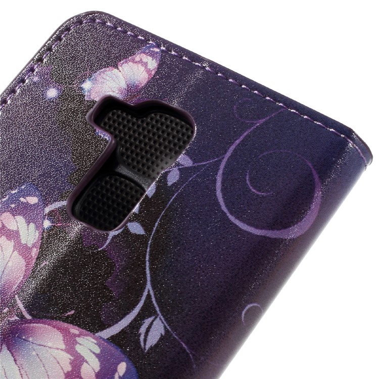 For Huawei Honor 5C / GT3 Wallet Leather Stand Case - Purple Butterflies-8