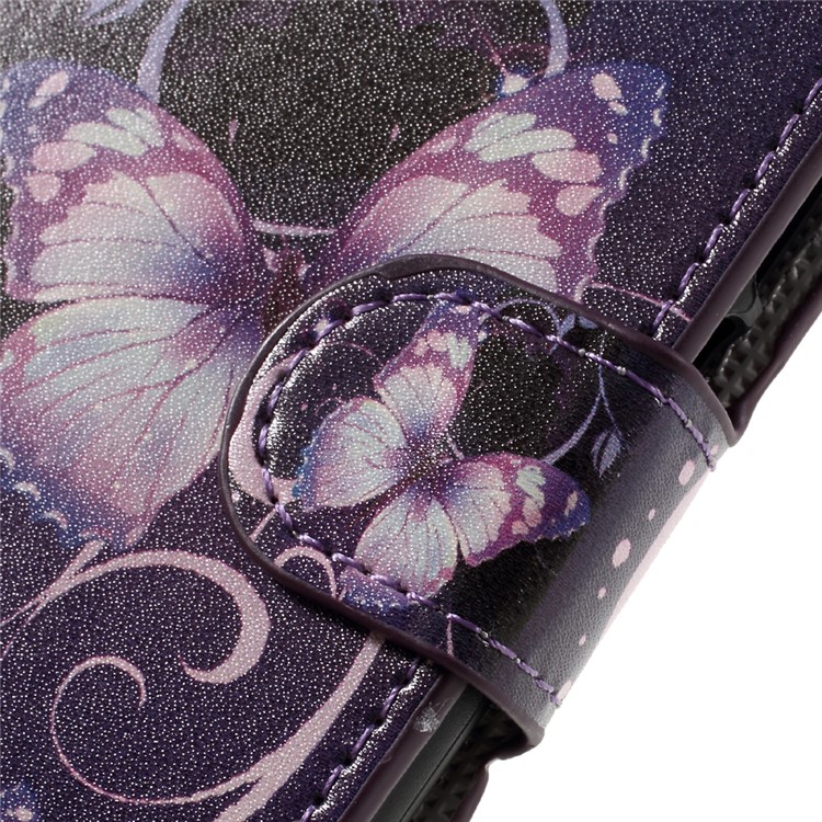 For Huawei Honor 5C / GT3 Wallet Leather Stand Case - Purple Butterflies-9