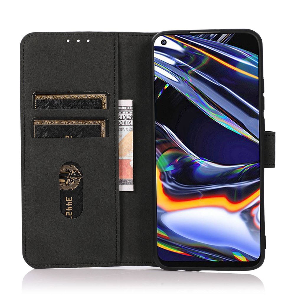 KHAZNEH Phone Case for Honor Magic4, Flip Book Textured PU Stand Magnetic Folio Wallet Cover TPU Inner Shell - Black-3
