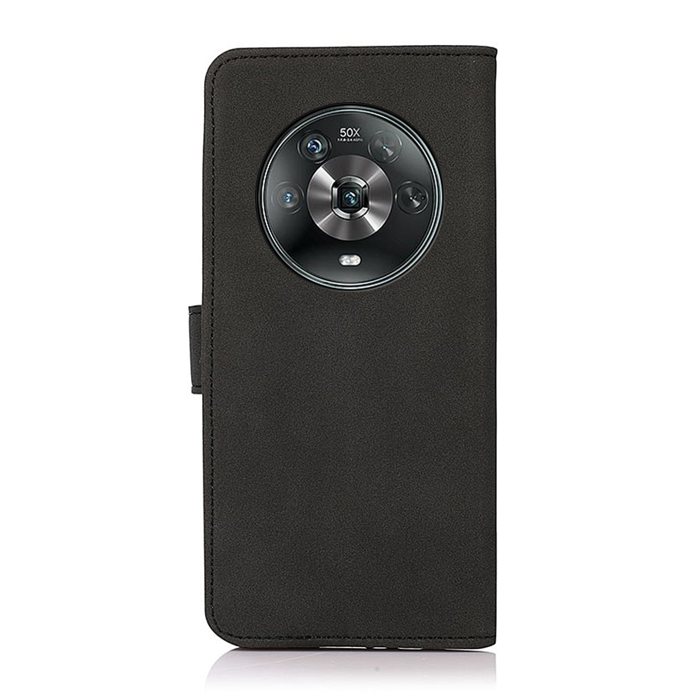 KHAZNEH Phone Case for Honor Magic4, Flip Book Textured PU Stand Magnetic Folio Wallet Cover TPU Inner Shell - Black-7