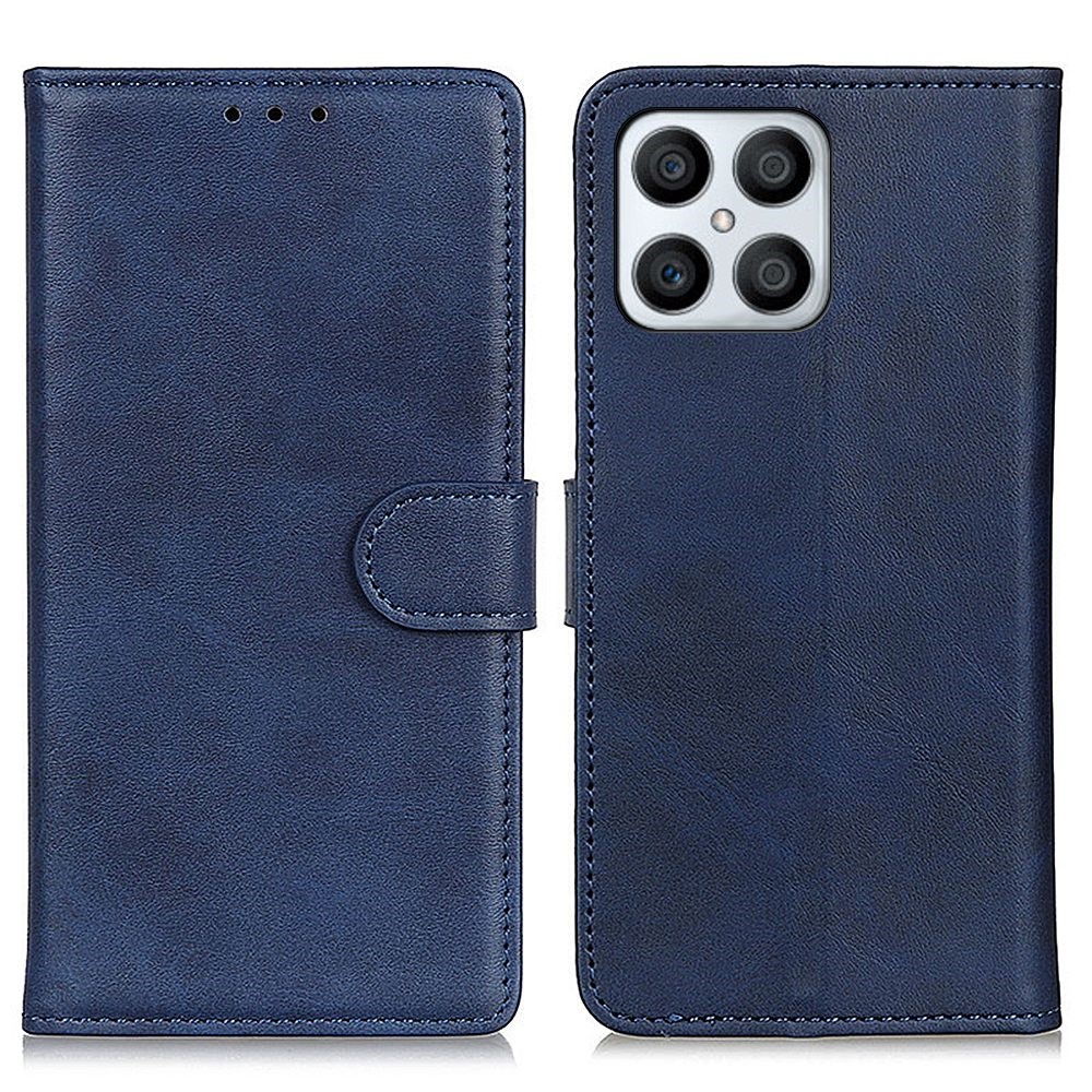 For Honor X8 Viewing Stand Wallet PU Leather Cover Shockproof Protective Phone Case - Blue-1