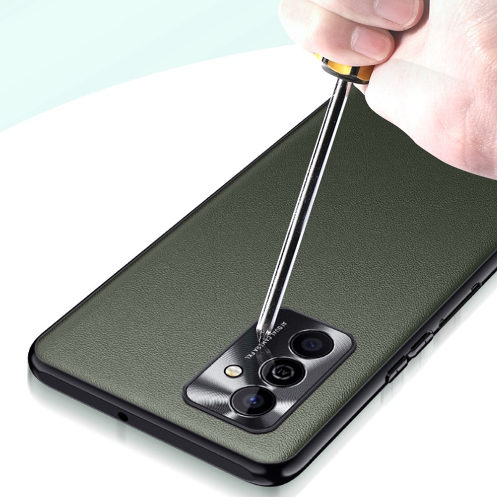 FUKELAI For Huawei Maimang 11 Metal Lens Protection Hybrid Case Soft TPU Frame PU Leather Hard PC Back Cover - Green-3