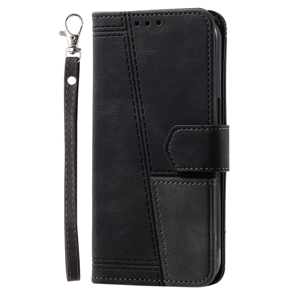 TTUDRCH Style 004 RFID Blocking Phone Case for Huawei nova 9, Splicing Skin-touch PU Leather Stand Wallet Shell - Black-9