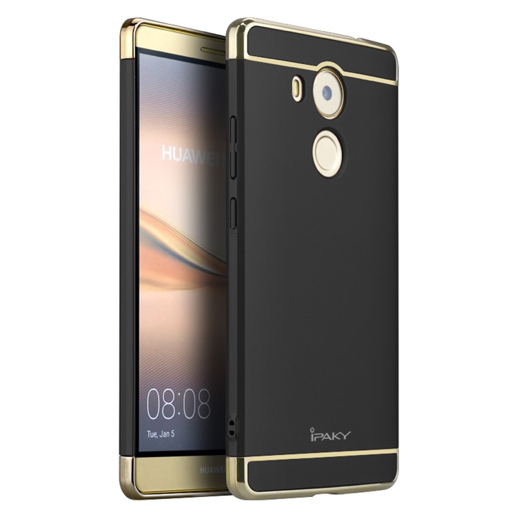 IPAKY 3-In-1 Electroplating PC Hard Protection Case for Huawei Mate 8 - Black-1
