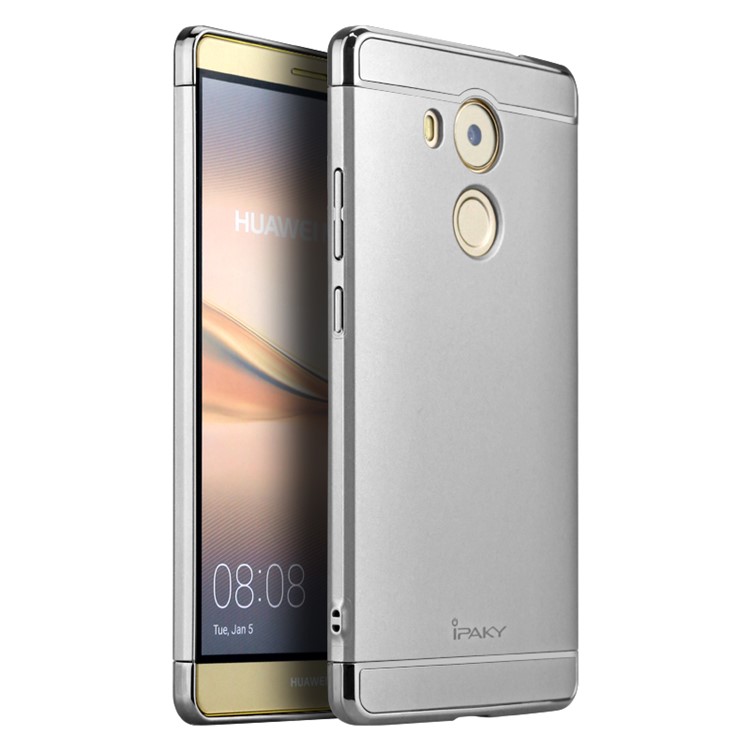 IPAKY 3-In-1 Electroplating PC Hard Protection Cover for Huawei Mate 8 - Silver-1