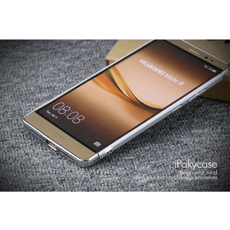 IPAKY 3-In-1 Electroplating PC Hard Protection Cover for Huawei Mate 8 - Silver-4