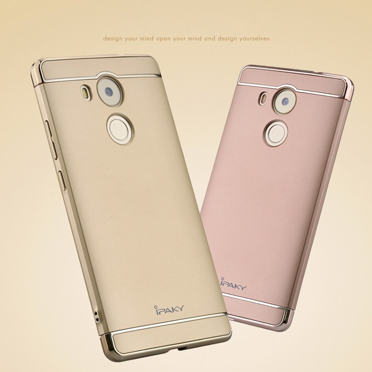 IPAKY 3-In-1 Plated PC Hard Phone Case for Huawei Mate 8 - Rose Gold-3