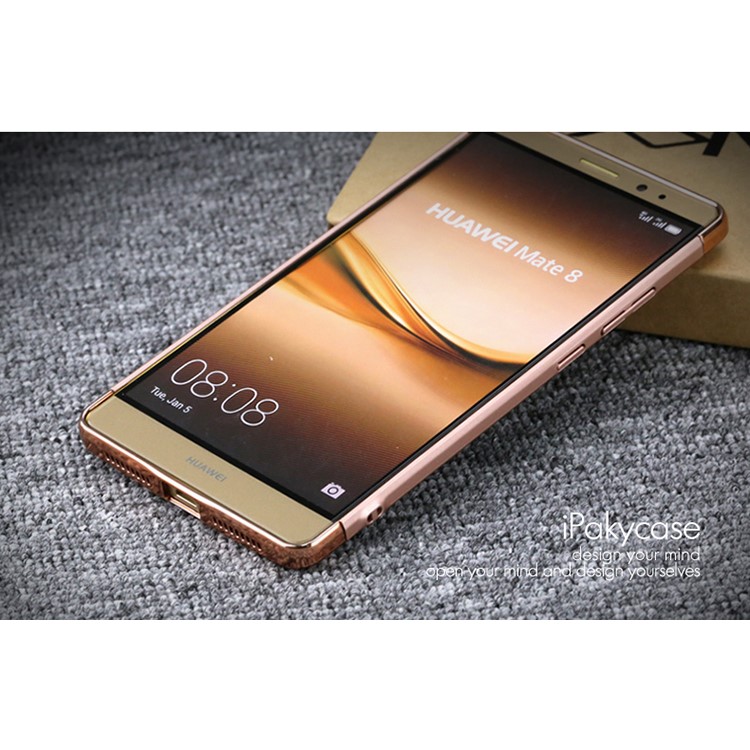 IPAKY 3-In-1 Plated PC Hard Phone Case for Huawei Mate 8 - Rose Gold-5