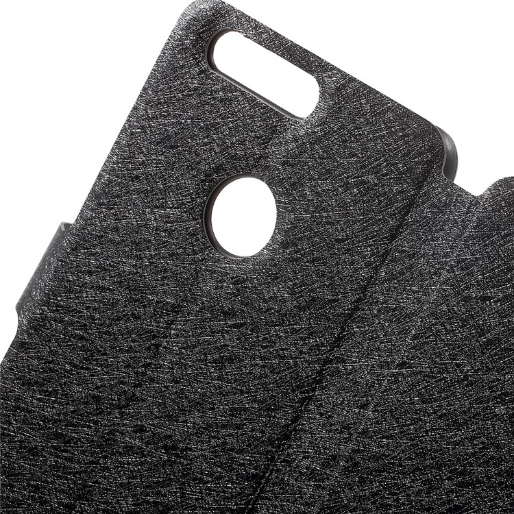 Silk Texture Folio Stand Leather Case with Card Slot for Huawei Honor 8 - Black-6