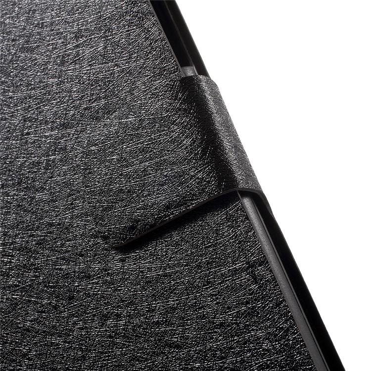 Silk Texture Folio Stand Leather Case with Card Slot for Huawei Honor 8 - Black-7