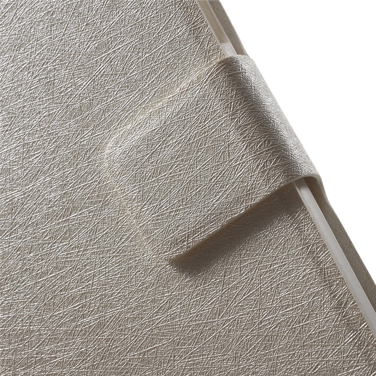 Silk Grain Folio Stand Leather Case with Card Slot for Huawei Honor 8 - White-7