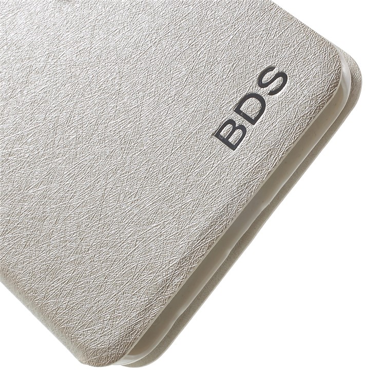 Silk Grain Folio Stand Leather Case with Card Slot for Huawei Honor 8 - White-8