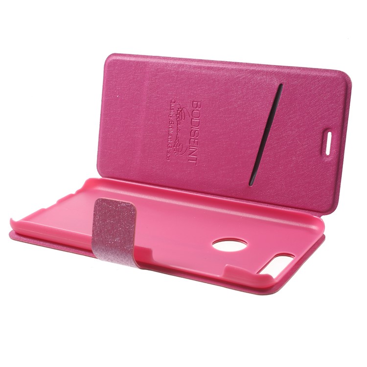 Silk Texture Flip Leather Stand Case with Card Slot for Huawei Honor 8 - Rose-5