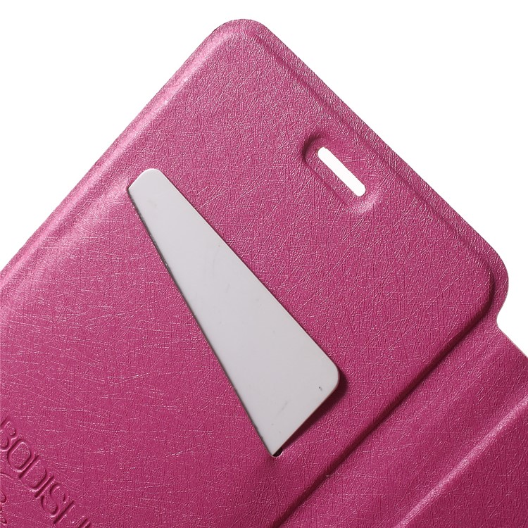 Silk Texture Flip Leather Stand Case with Card Slot for Huawei Honor 8 - Rose-6