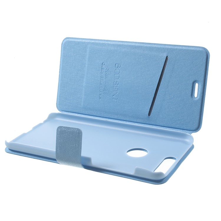 For Huawei Honor 8 Silk Grain Folio Leather Stand Case with Card Holder - Baby Blue-5