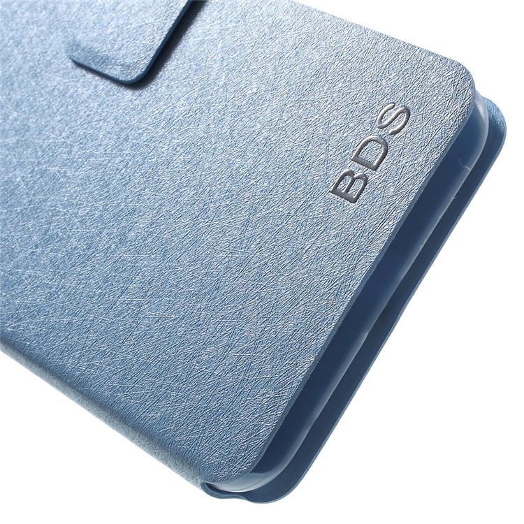 For Huawei Honor 8 Silk Grain Folio Leather Stand Case with Card Holder - Baby Blue-6