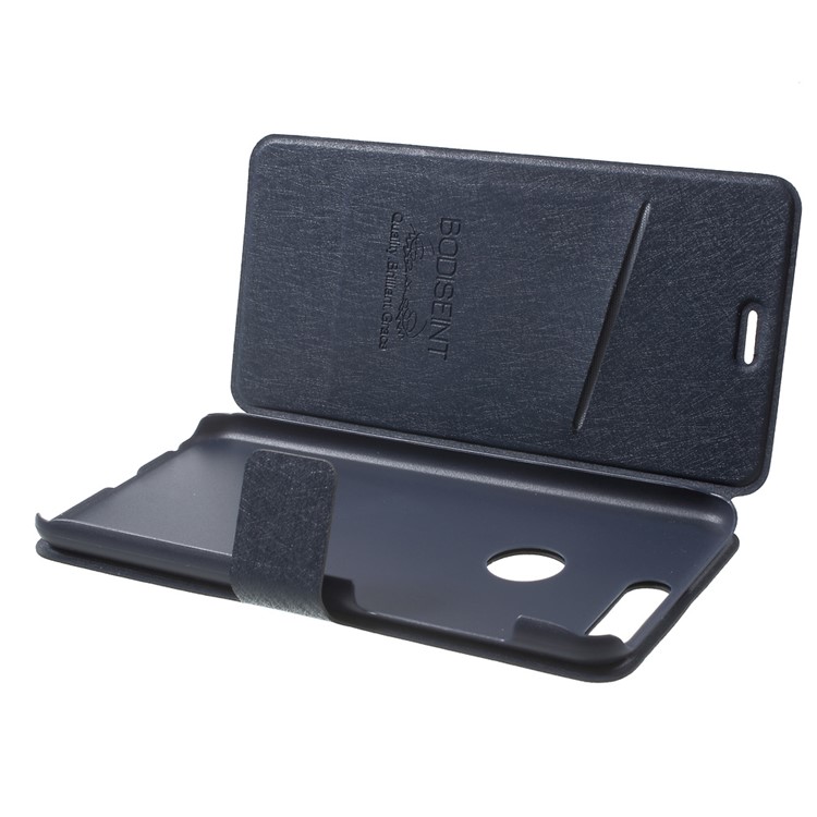 Silk Texture Magnetic Stand Leather Shell with Card Holder for Huawei Honor 8 - Dark Blue-5